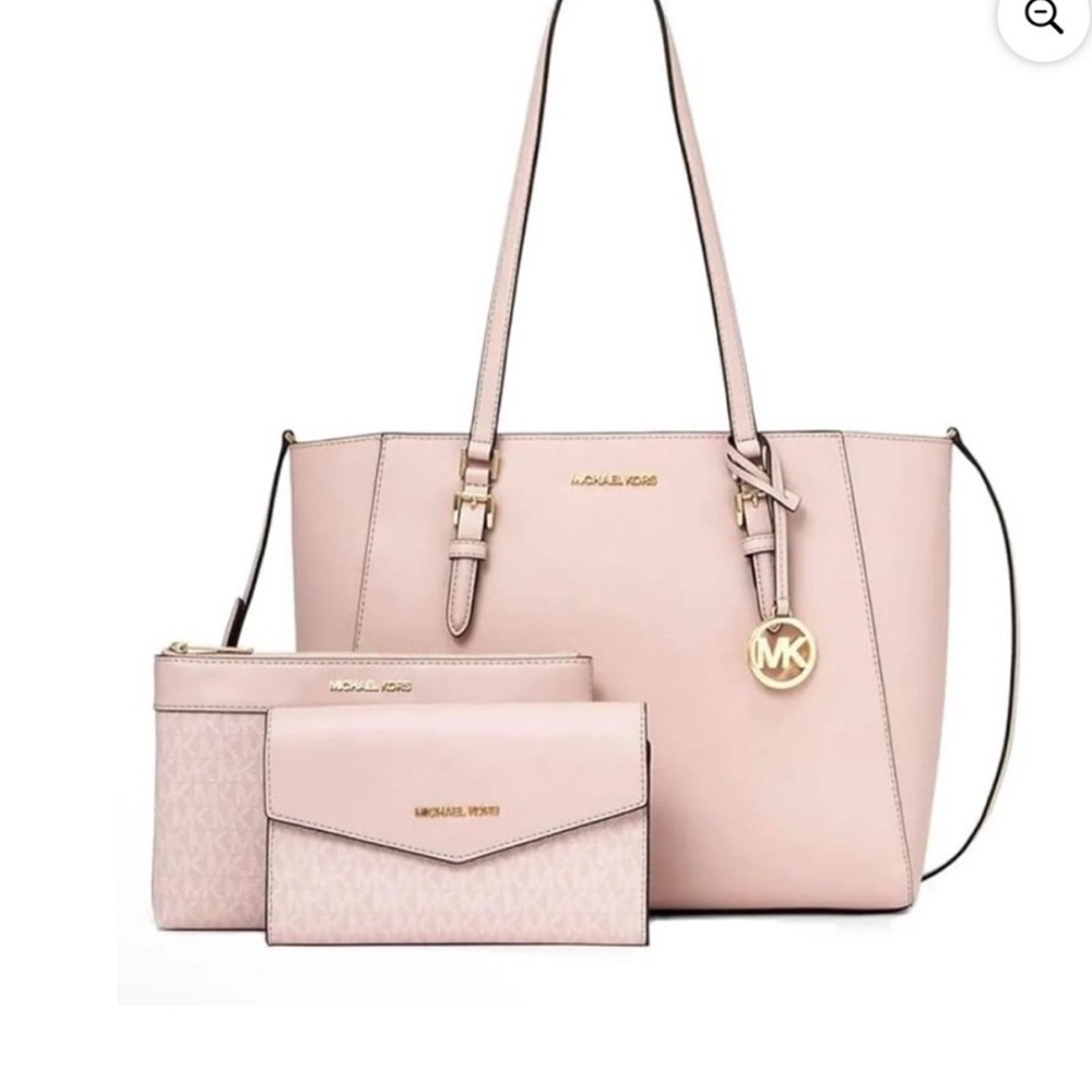 Authentic Michael Kors Pink Tote Bag Set